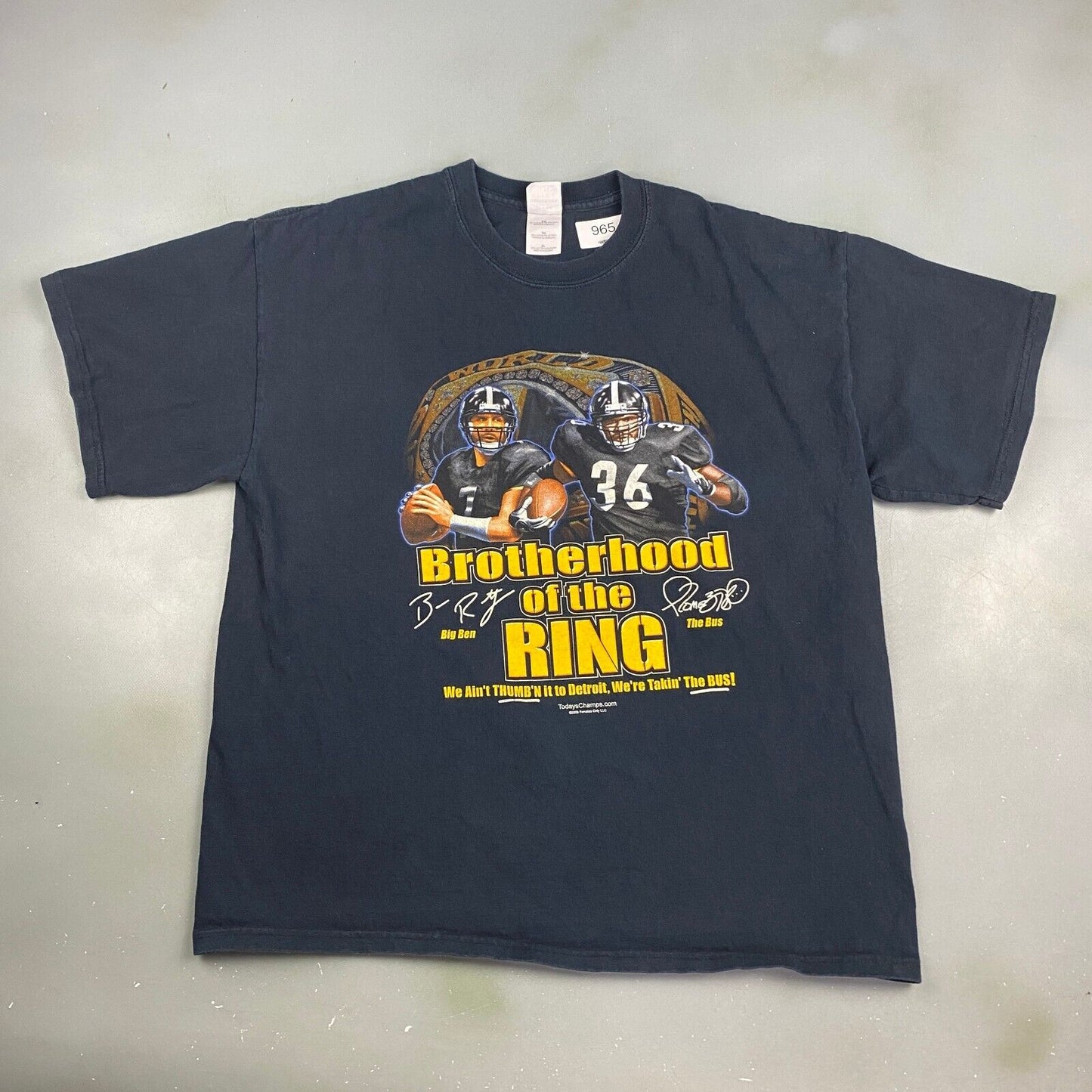 VINTAGE Brotherhood Of The Ring Steelers Football Black T-Shirt sz XL Men Adult