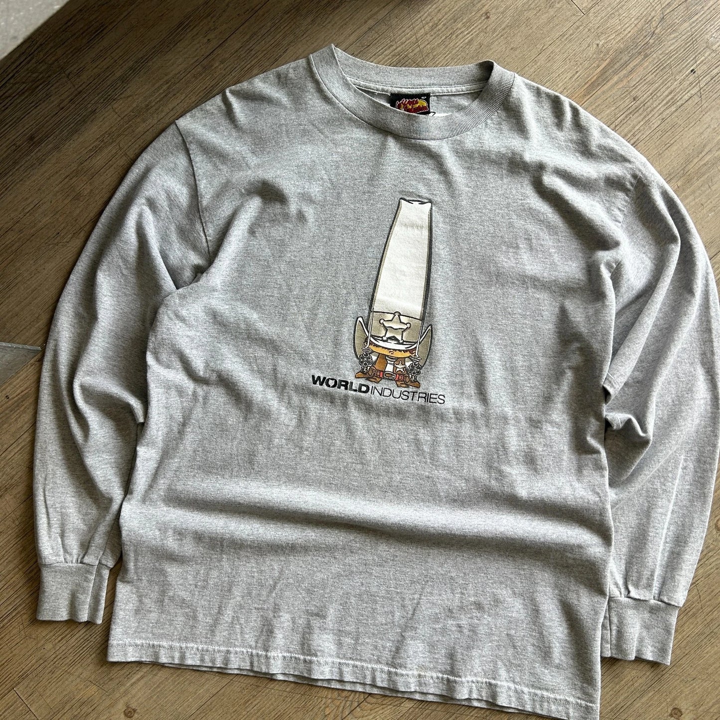 World Industries | VTG 90s Skateboarding Cowboy Long Sleeve T-Shirt sz L