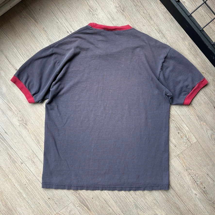 VINTAGE 90s | Quicksilver Board Riding Faded Logo Ringer T-Shirt sz L