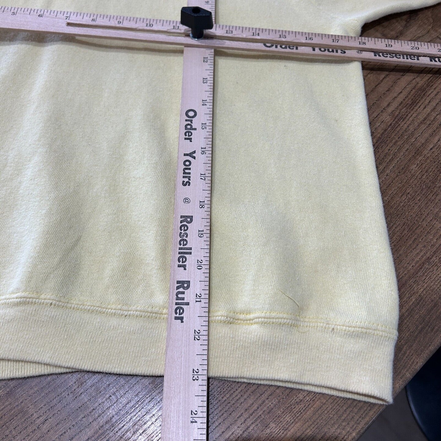 VINTAGE 60s 70s | Light Yellow Faded Blank Hoodie Sweater sz S Adult