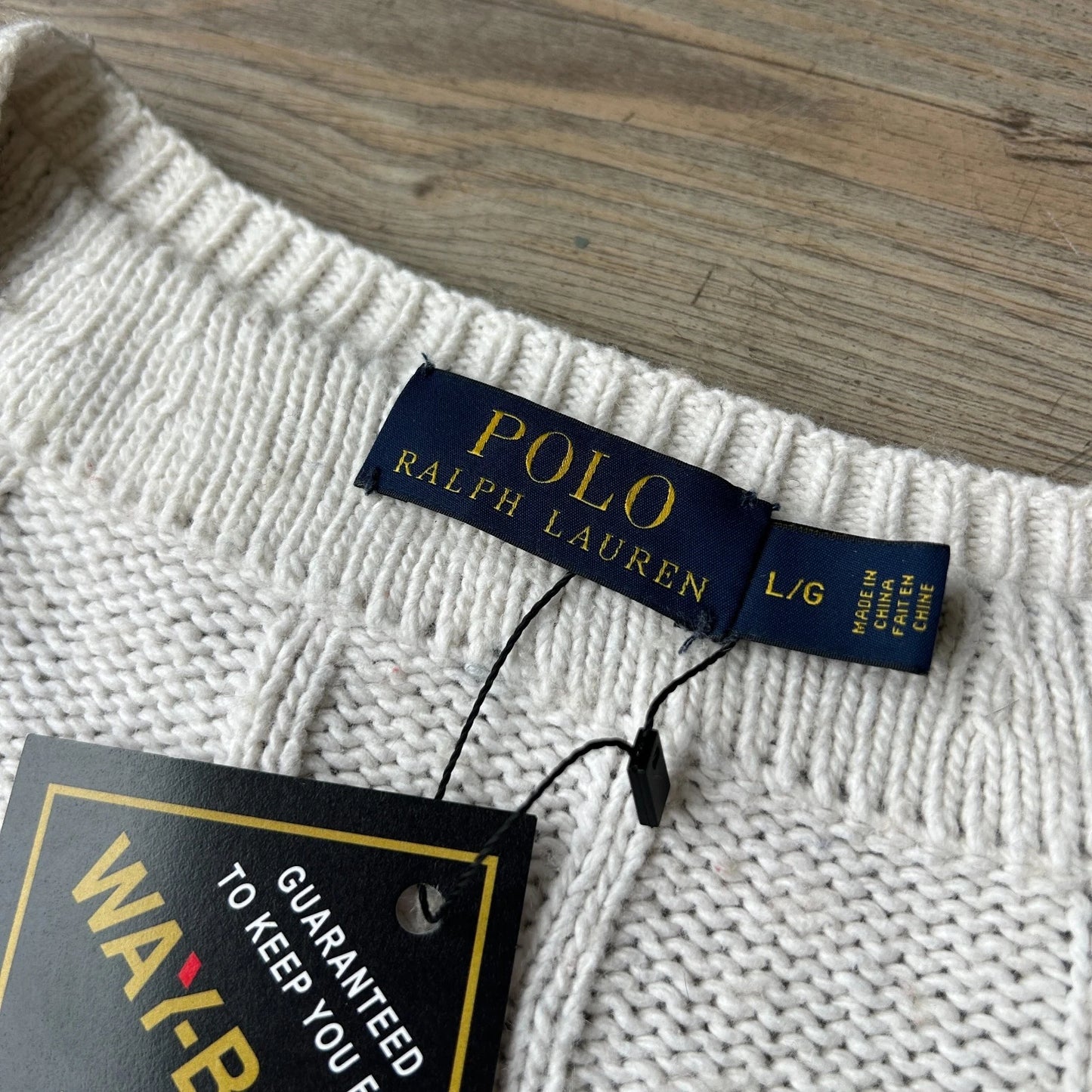 VINTAGE | Polo Ralph Lauren Cashmere Cable Knit Tennis Sweater sz L