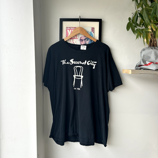VINTAGE 1990s | The Second City Chicago T-Shirt sz XL Adult Black