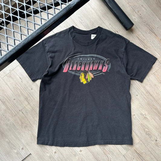 VINTAGE 90s | Chicago Blackhawks NHL Hockey Logo T-Shirt sz XL