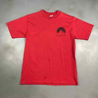 VINTAGE 90s Paramount Communications Company Red T-Shirt sz Large Adult