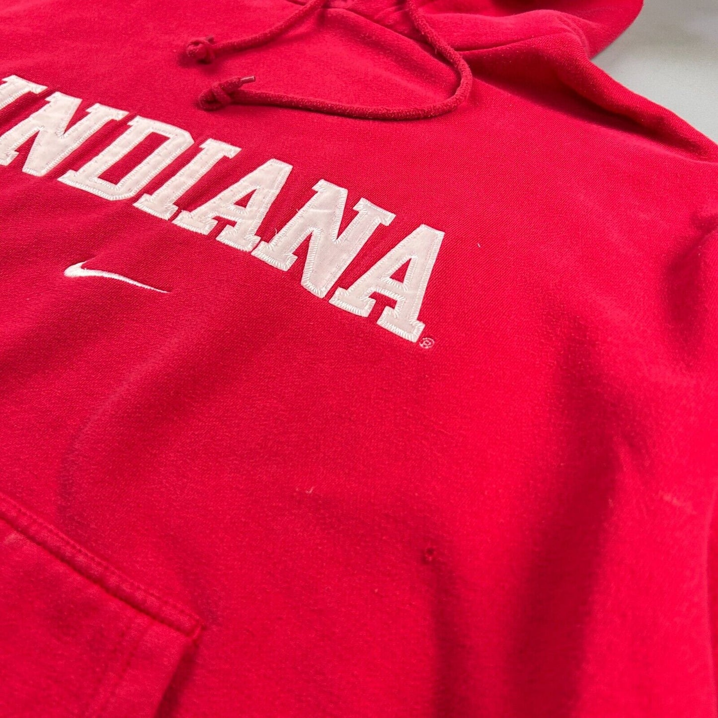 VINTAGE | NIKE Mid Swoosh Indiana Red Hoodie Sweater sz XXL Adult