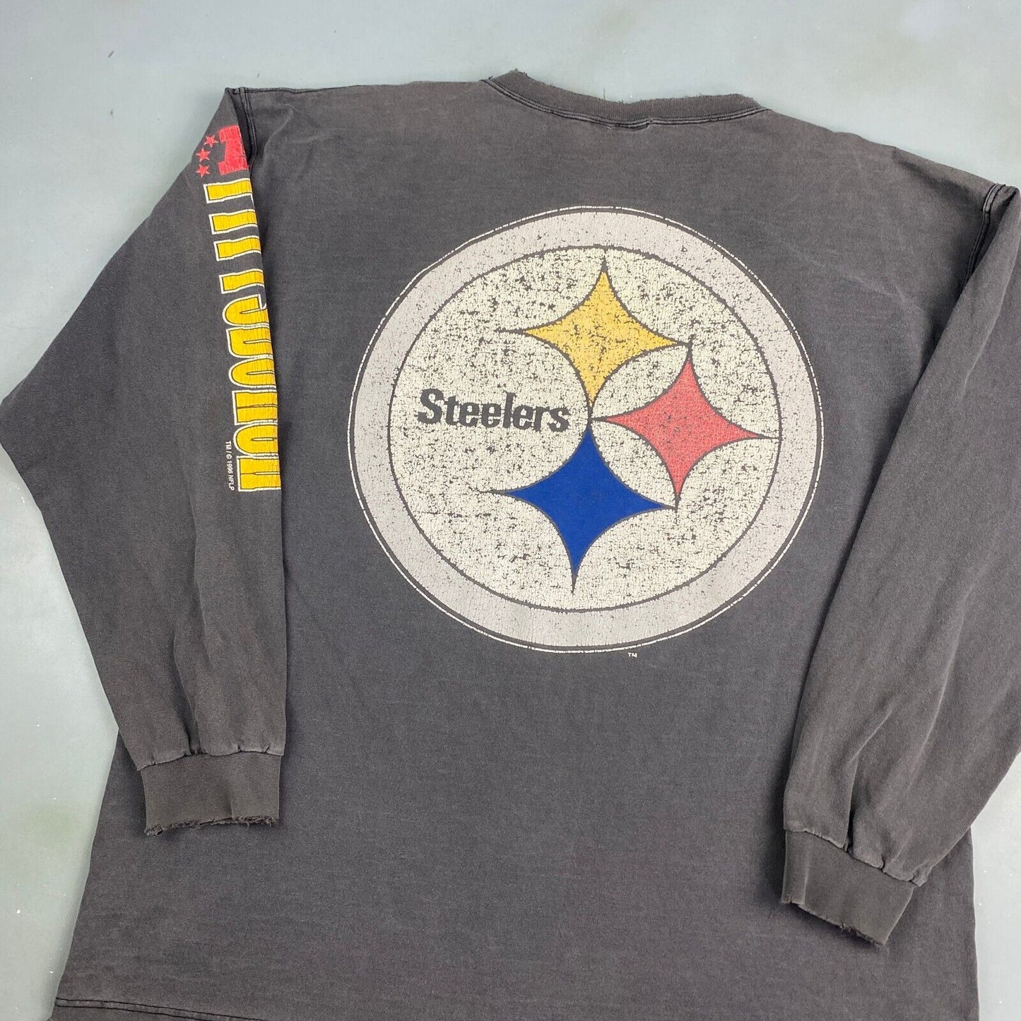 VINTAGE 90s NFL Pittsburgh Steelers Big Logo Long Sleeve T-Shirt sz XL Men Adult