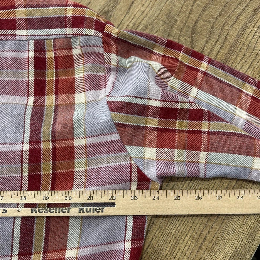 ALASKAN | 1960s - 70s Plaid Flannel Vintage Cotton Button Down Shirt sz L