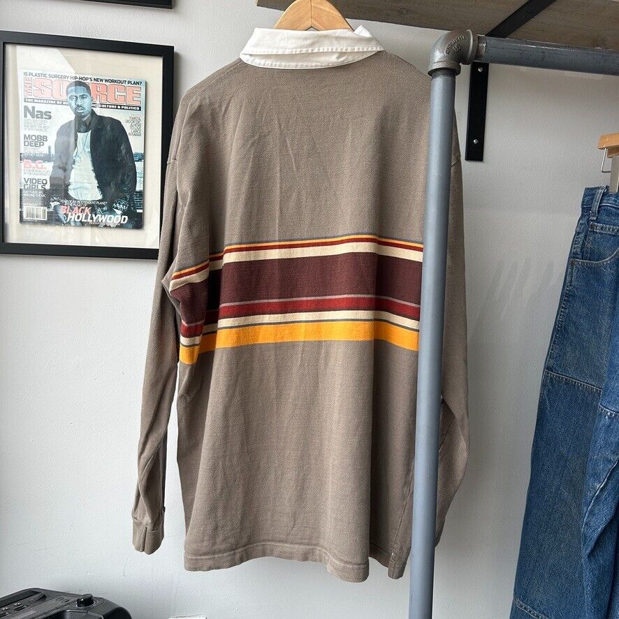 VINTAGE 90s | Patagonia Striped Organic Cotton Rugby Polo Shirt sz XL