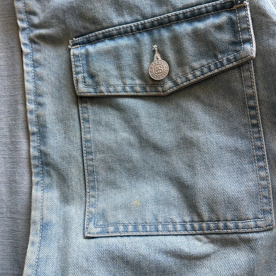 STUSSY | Light Wash Denim Full Zip Harrington Jacket sz M