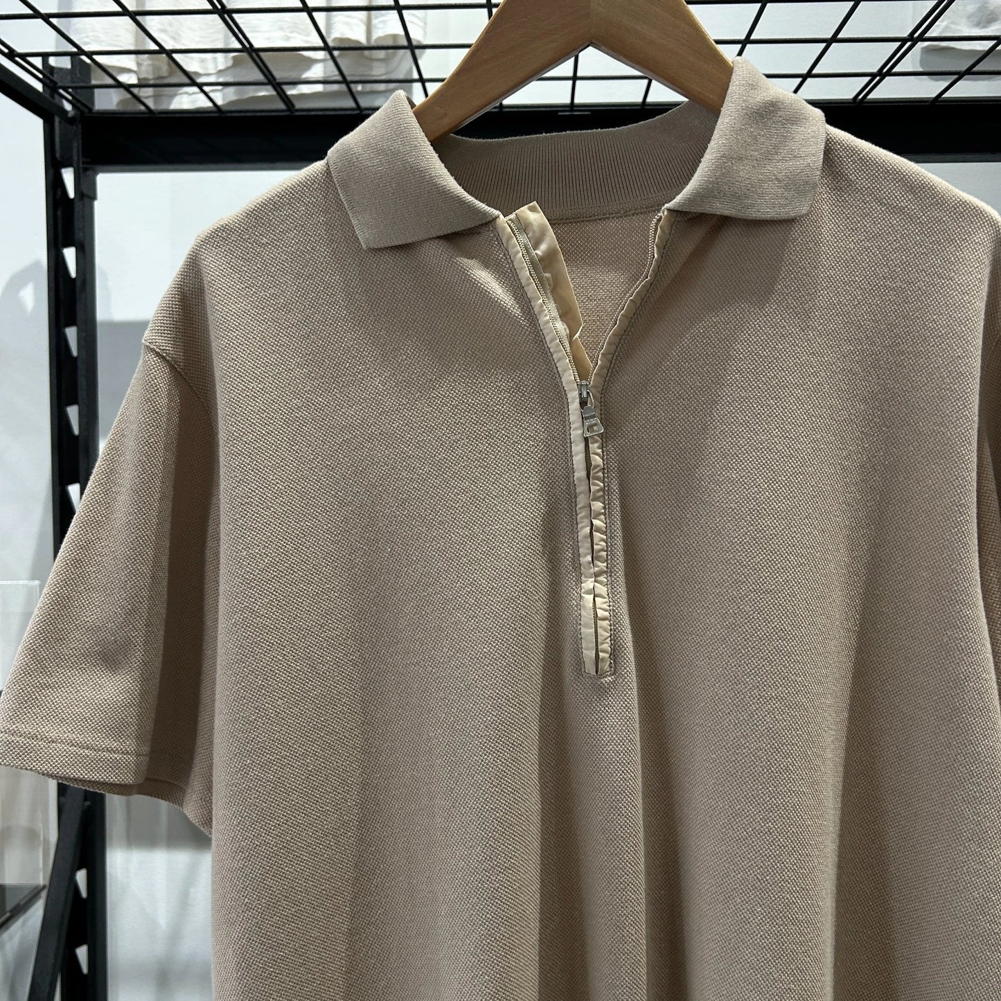 VINTAGE | Prada Linea Rossa Tan 1/4 Zip Polo Shirt sz XL