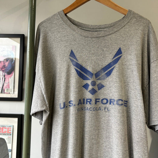 VINTAGE | U.S Air Force Big Logo Grey T-Shirt sz XL Adult
