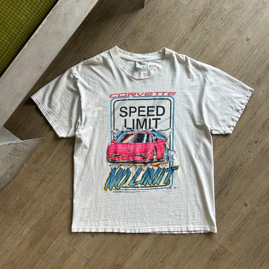 VINTAGE 90s | CORVETTE No Speed Limit Chevrolet Car Racing T-Shirt sz L
