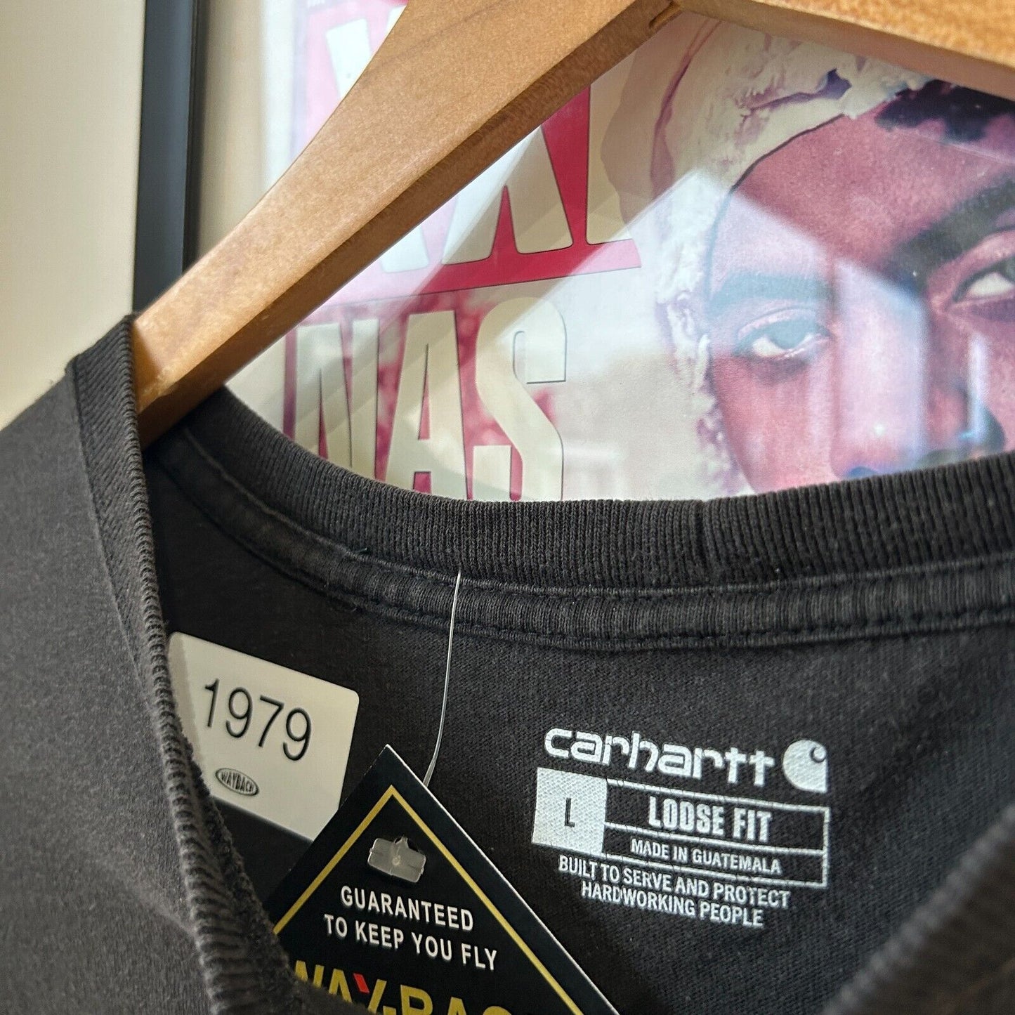 VINTAGE | CARHARTT Black Long Sleeve Logo T-Shirt sz L Adult