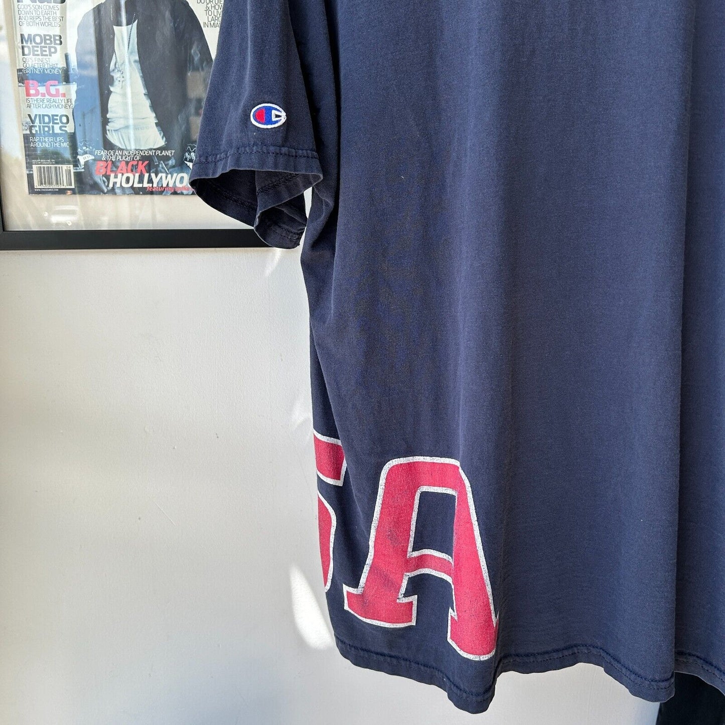 VINTAGE 90s | Champion USA Spell Out T-Shirt sz XL Adult