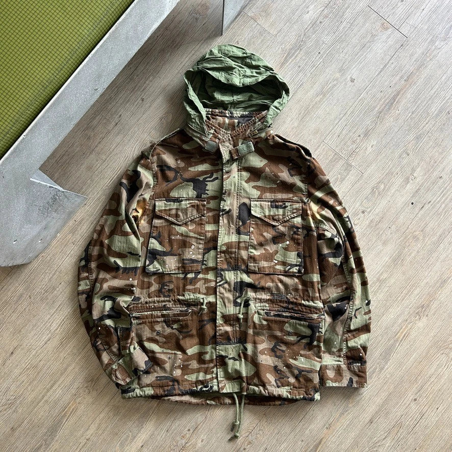 Vintage Y2k | Denim & Supply Ralph Lauren USA Flag Camo M65 Field Jacket sz L