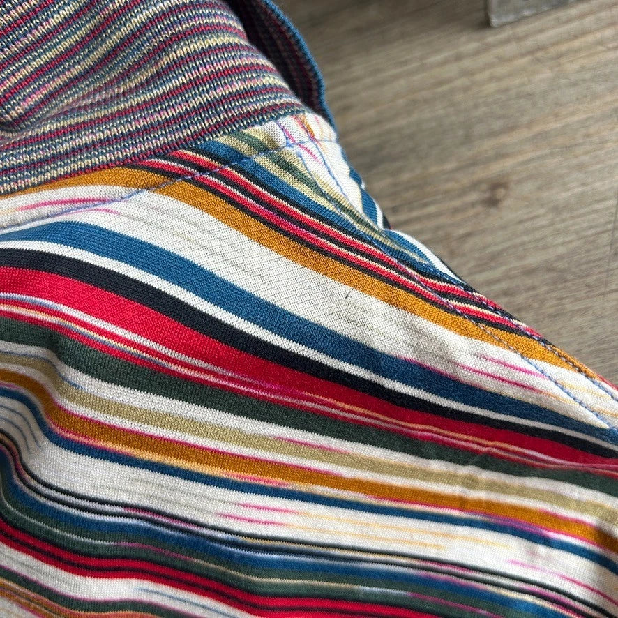 1990s MISSONI SPORT | Multi Color Striped Knit Polo Shirt sz M/L