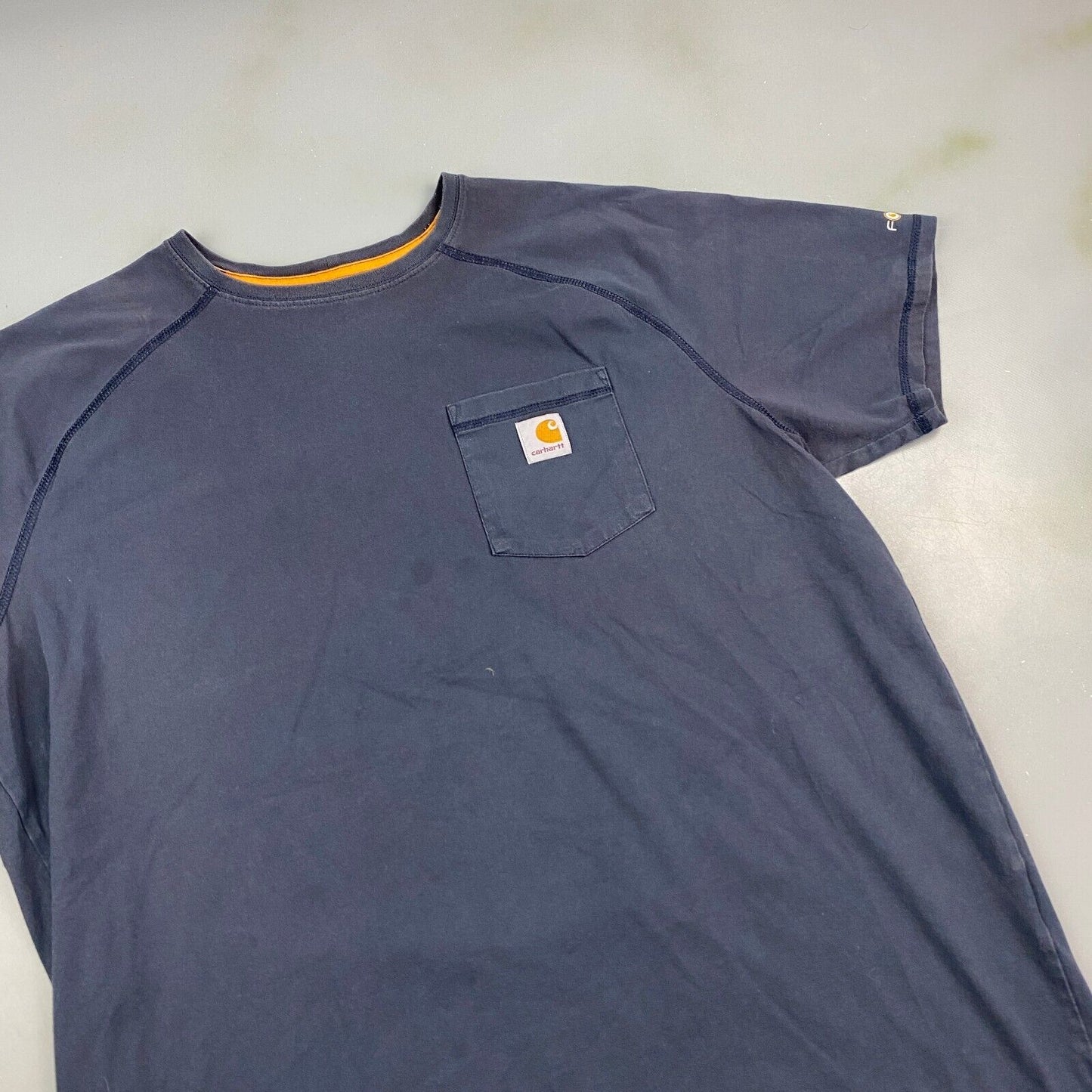Carhartt Sm Logo Blue Pocket T-Shirt Relaxed Fit sz XL Men