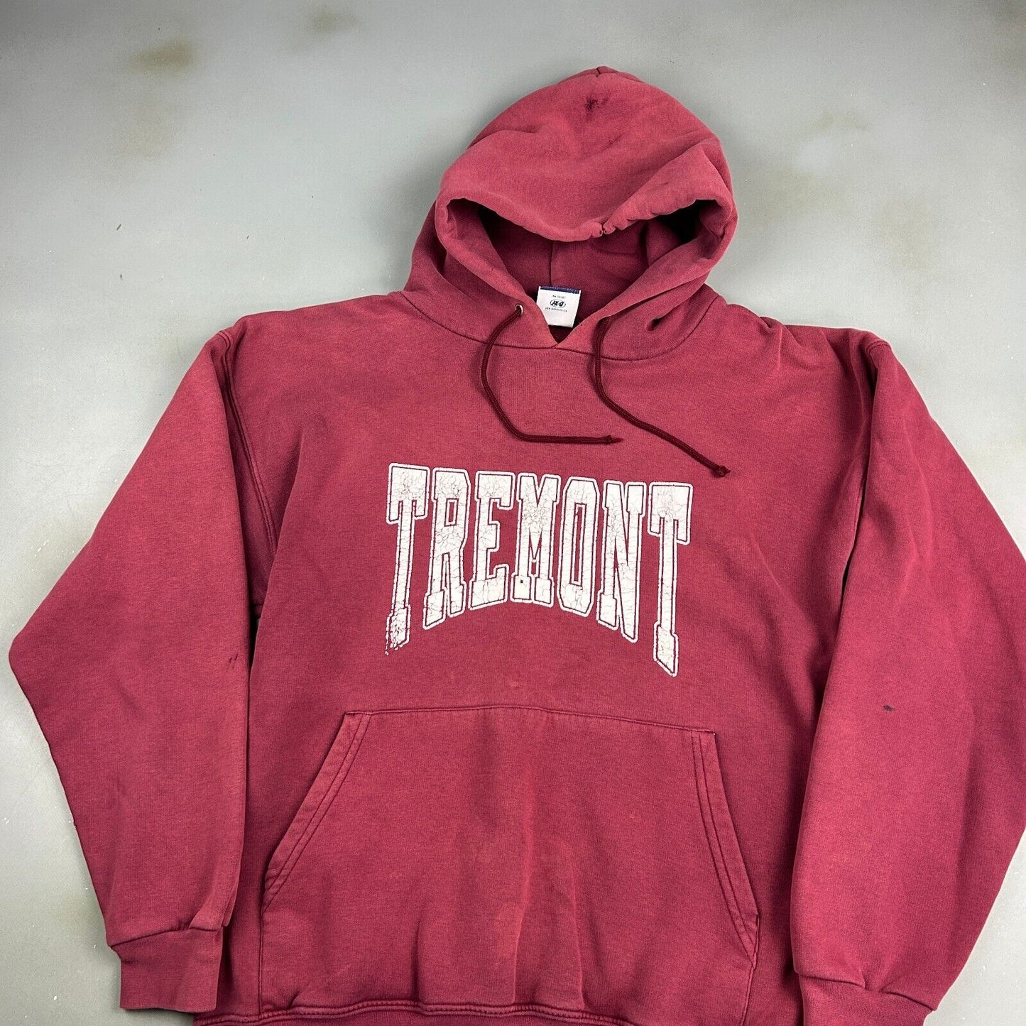VINTAGE 90s Tremont Faded Red Hoodie Sweater sz Large Mens
