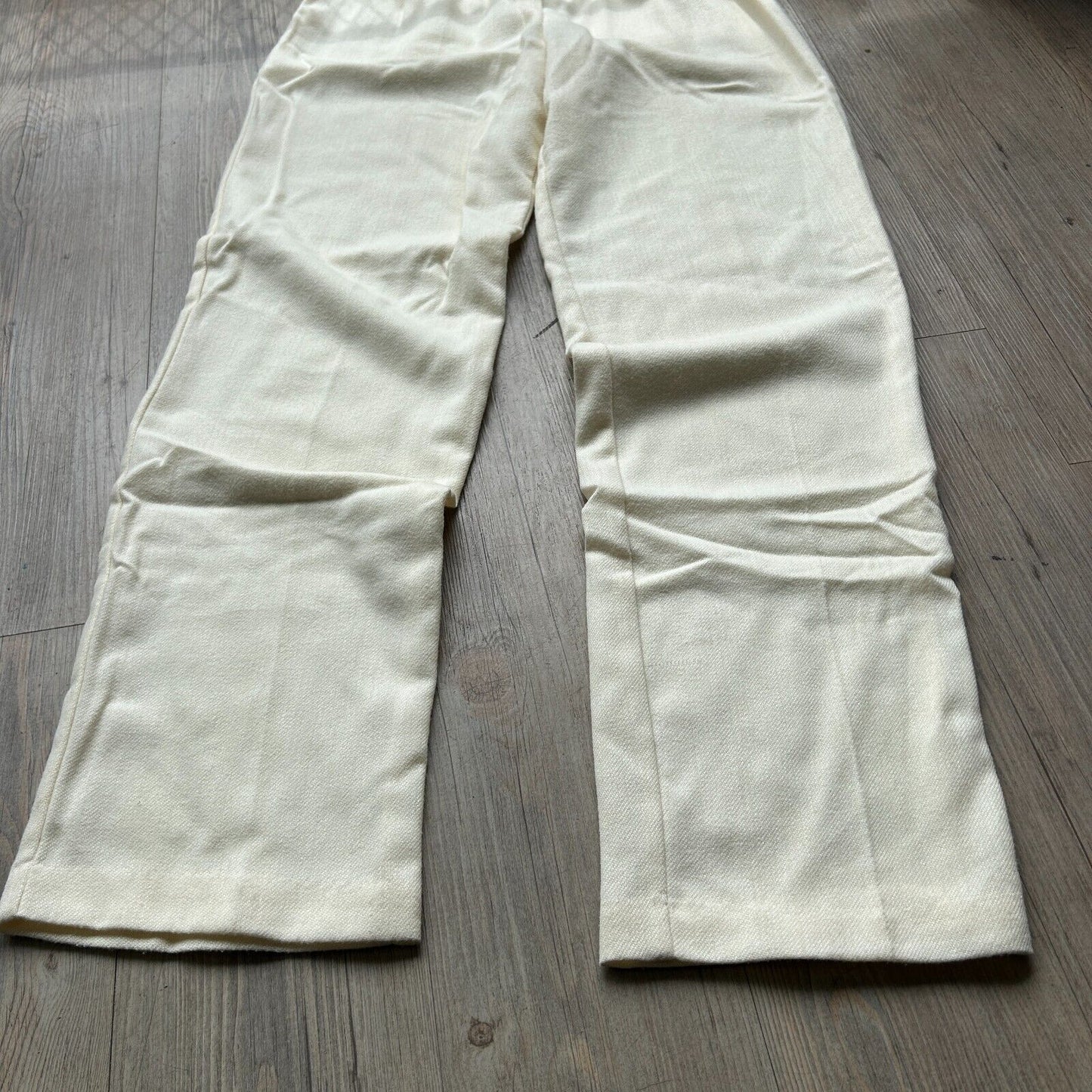 VINTAGE 80s | Cream Wool Blend Pleated Trouser Pants W26 L32