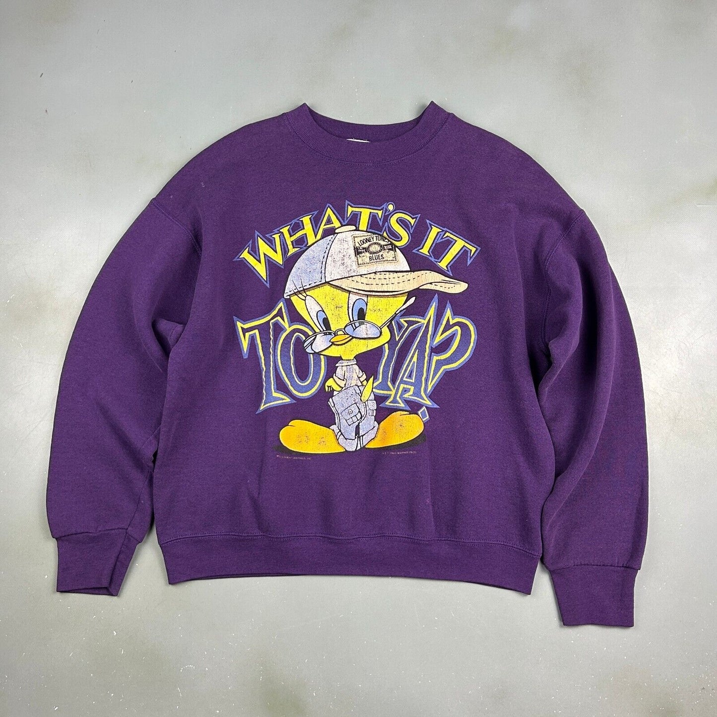 VINTAGE 1995 Tweety Whats It To Ya? Looney Tunes Sweater sz Large Adult