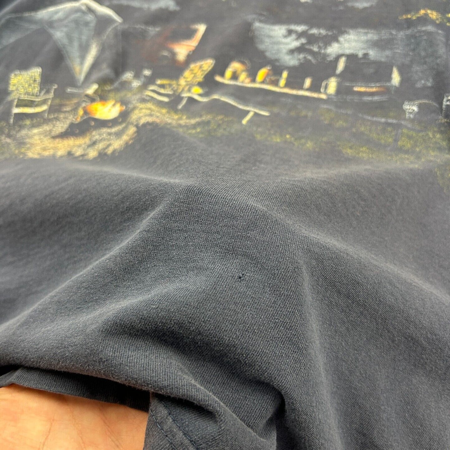 VINTAGE 90s | Camping Art Unlimited Nature Wrap Print T-Shirt sz XL Adult