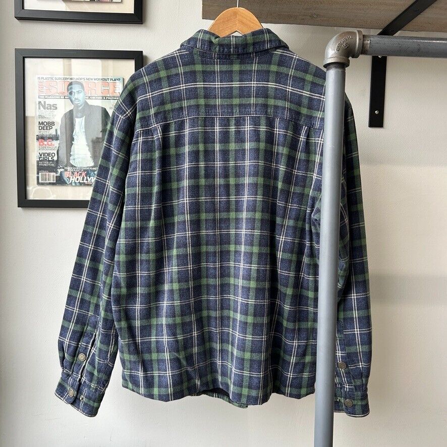 VINTAGE | Plaid Flannel Button Snap Thermal Lined Button Down Shirt sz L