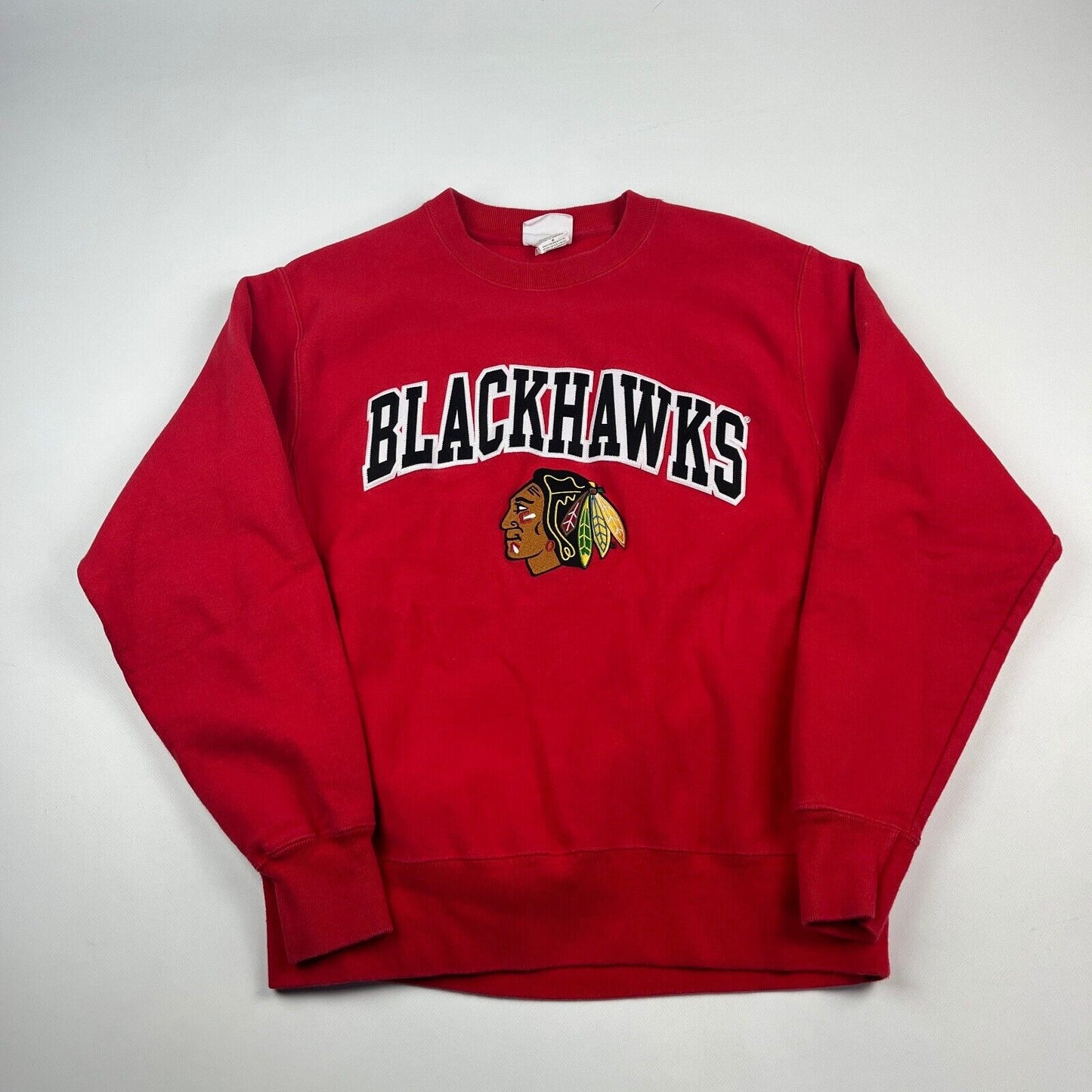 VINTAGE Chicago Blackhawks NHL Champion Red Crewneck Sweater sz Medium Men