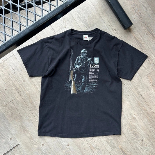 VINTAGE | Suomi Submachine Gun T-Shirt sz L