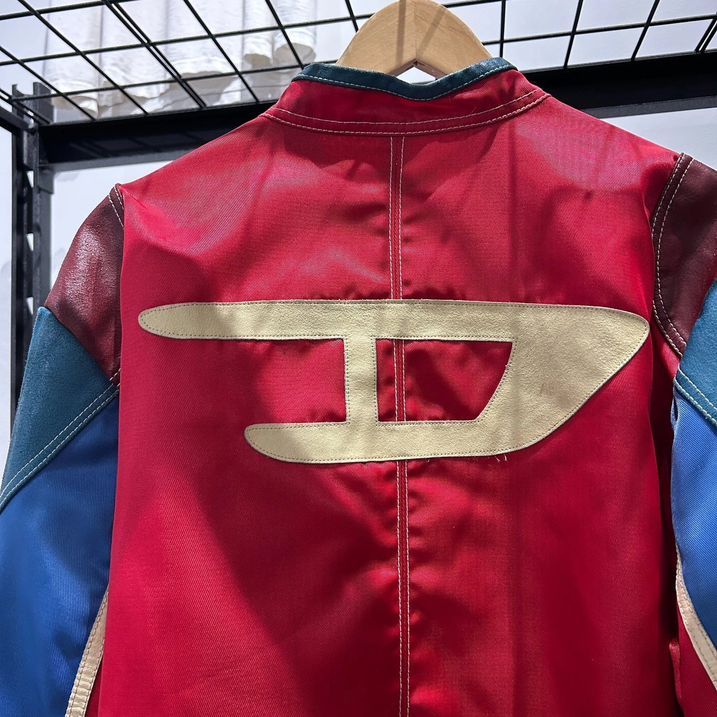 VINTAGE 90s | DIESEL Vrooom Cafe Racer Thrashed Nylon Bomber Jacket sz XL