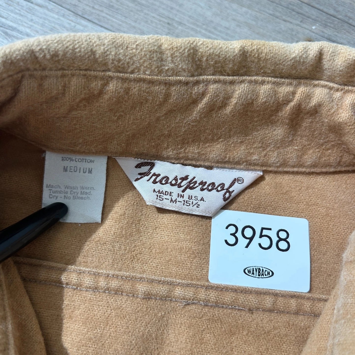 VINTAGE | Frostproof Faded Brown Chamois Cloth Button Down Shirt sz M