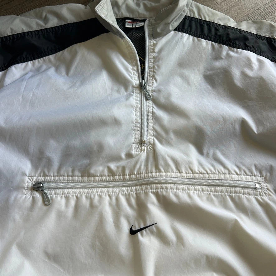 1990s | NIKE Mid Swoosh 1/4 Zip Pullover Windbreaker Jacket sz M/L