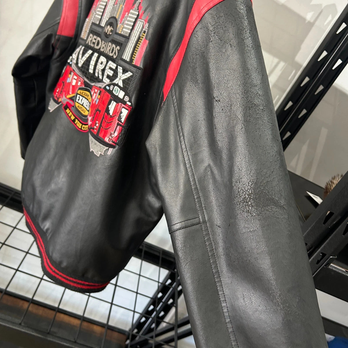 AVIREX | NYC Redbirds Vintage Leather Bomber Jacket sz S/M