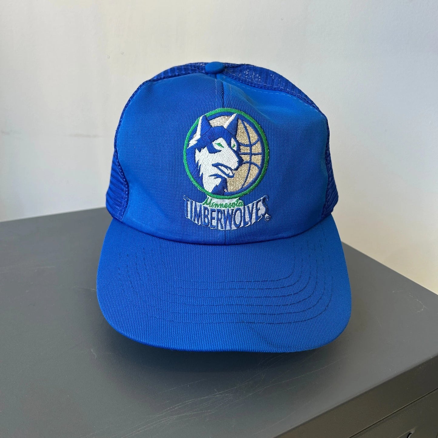 VINTAGE 90s | Minnesota Timberwolves NBA Mesh Trucker Snapback Hat sz OS