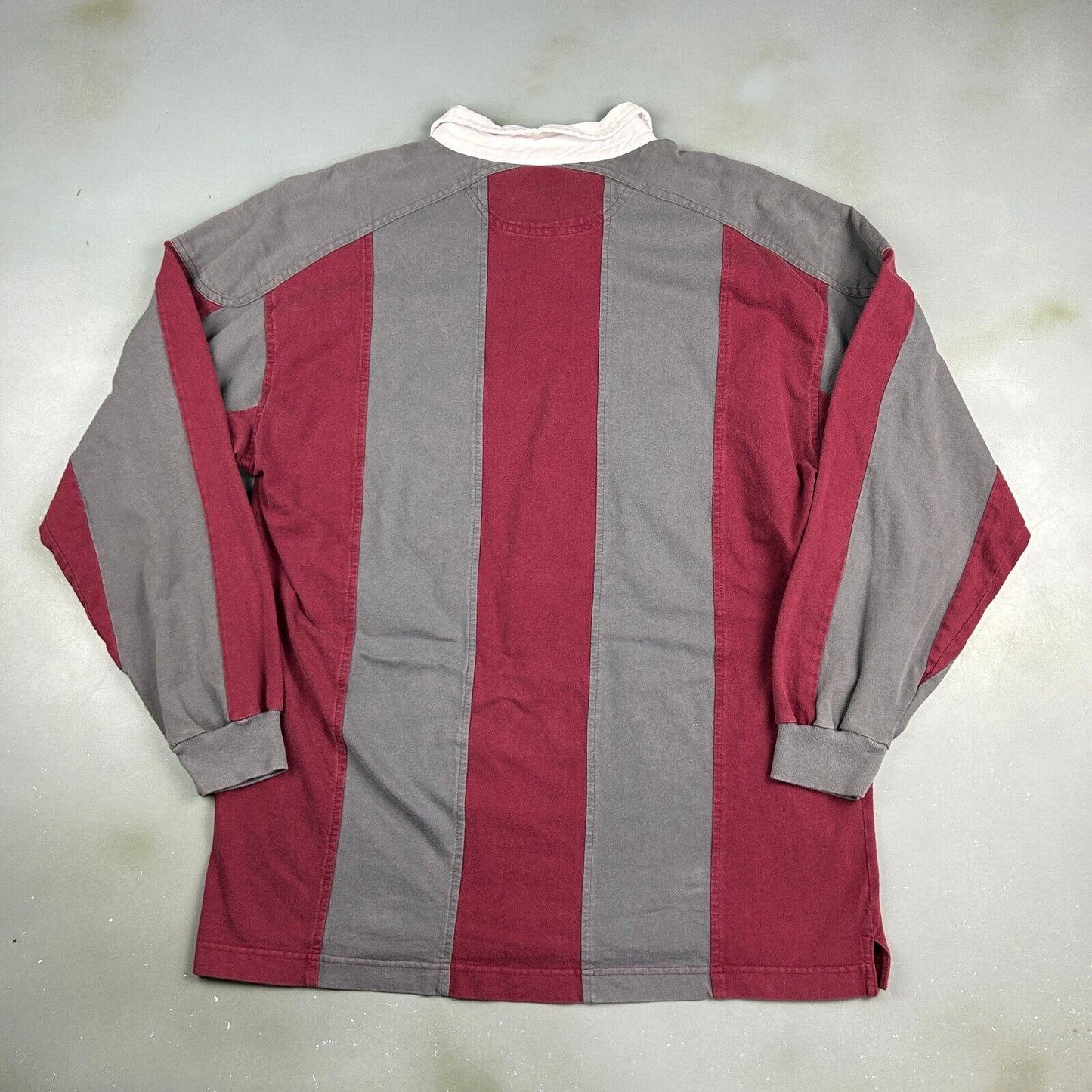 VINTAGE American Eagle Vertical Striped Polo Rugby Shirt sz XL Adult