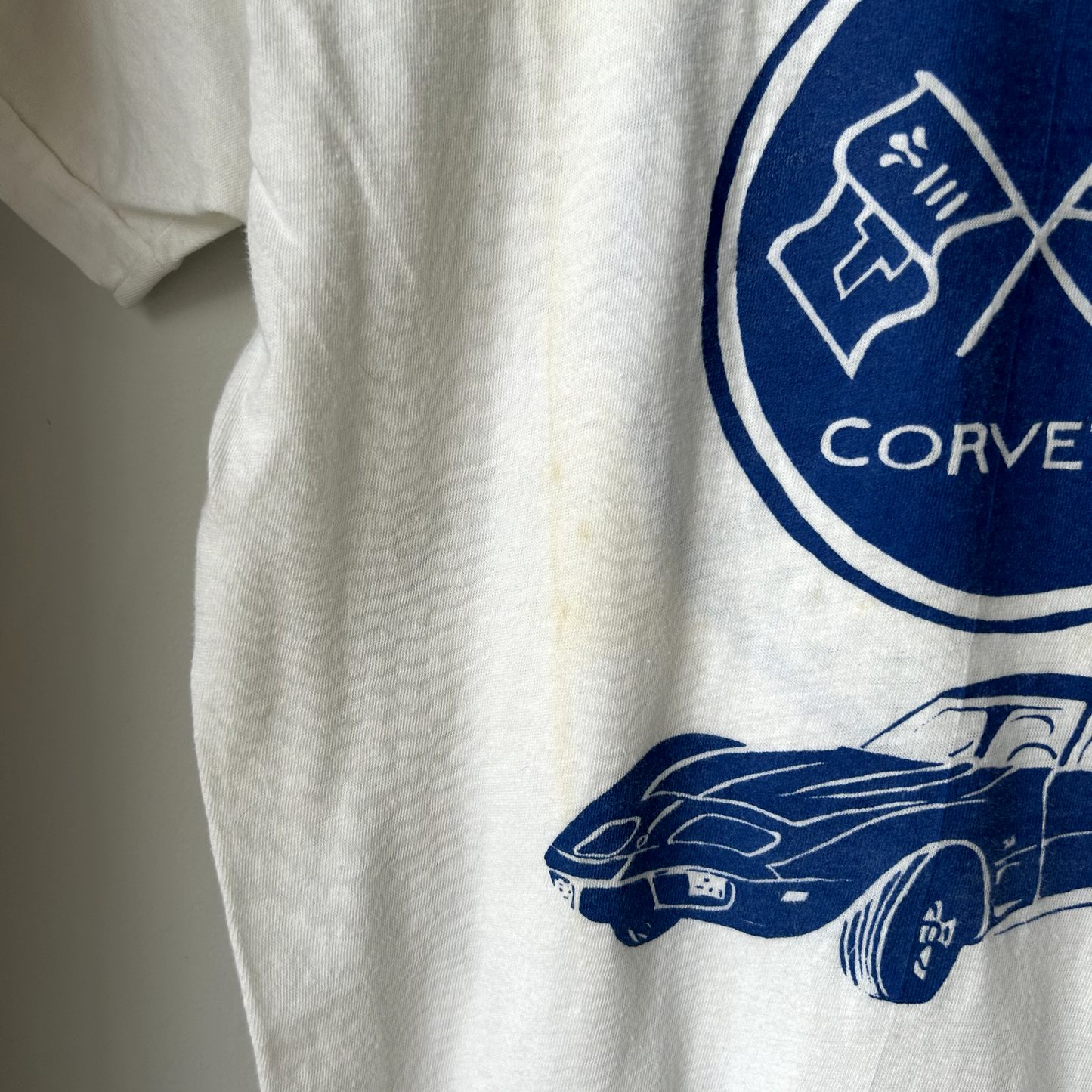 VINTAGE 1970s | Corvette Kalamazoo Corvette Club T-Shirt sz S Adult Made In USA
