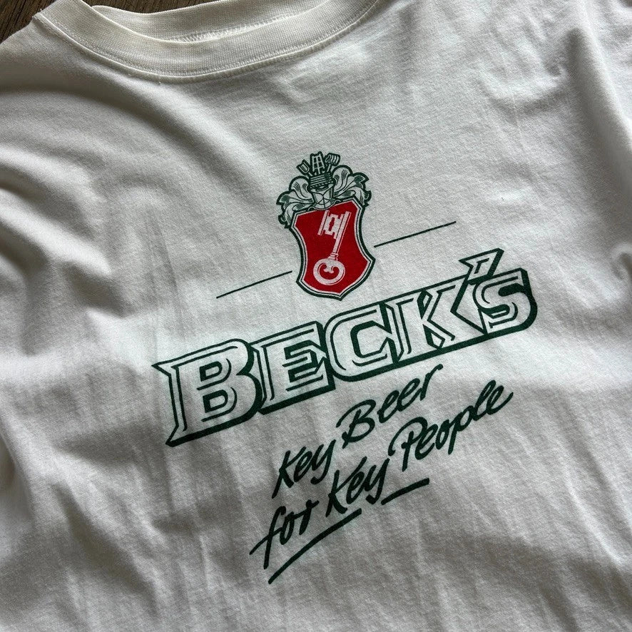 VINTAGE 90s | BECK'S Key Beer For Key People T-Shirt sz L