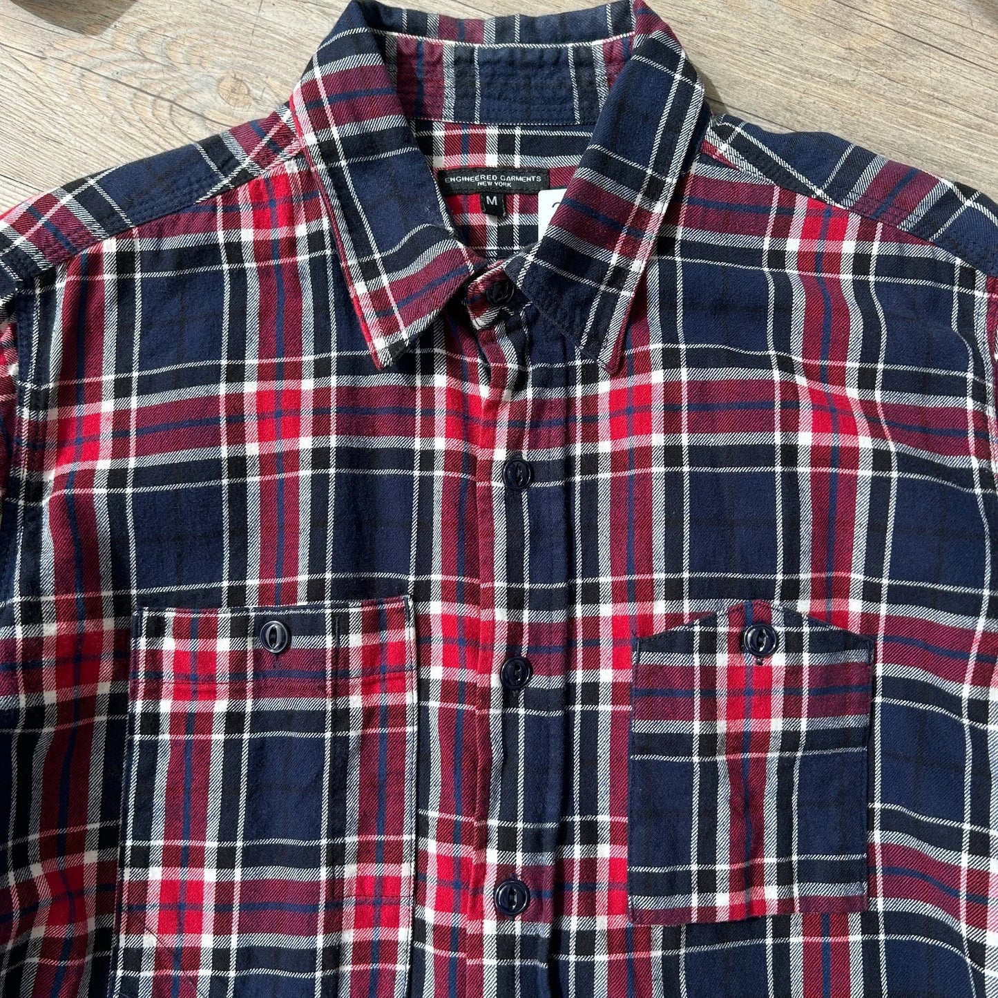 Engineered Garments NY | Plaid Flannel Reverse Pocket Button Down Shirt sz M