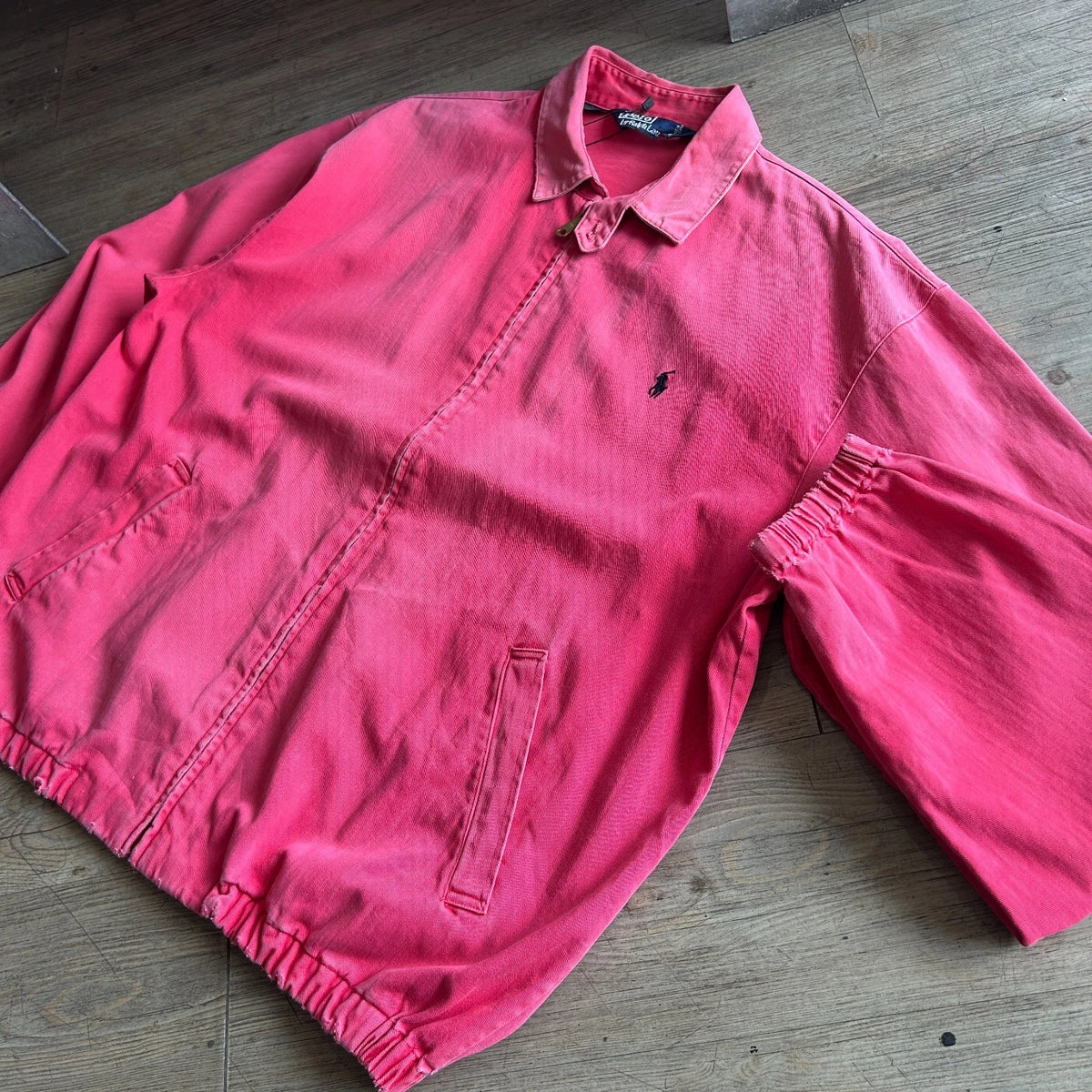 1990s | Polo by Ralph Lauren Sun Faded Pink Vintage Harrington Jacket sz M
