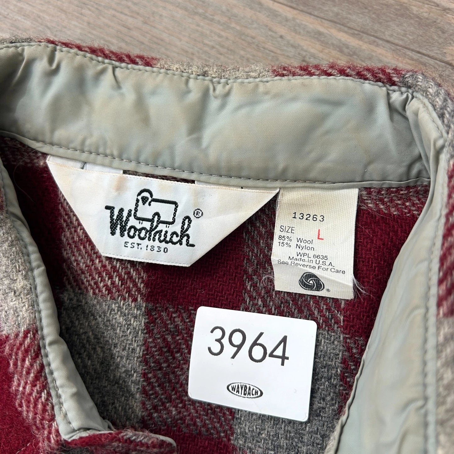 VINTAGE | Woolrich Check Plaid Wool Nylon Flannel Button Down Shirt sz L/XL