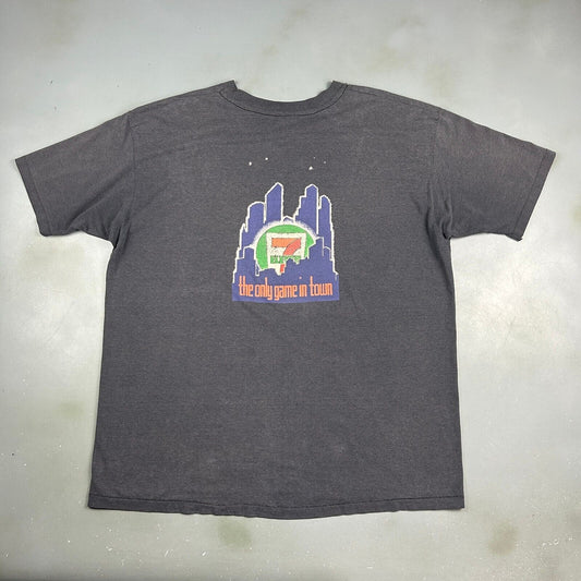 VINTAGE 7-Eleven The Only Game In Town Faded Black T-Shirt sz XXL Adult