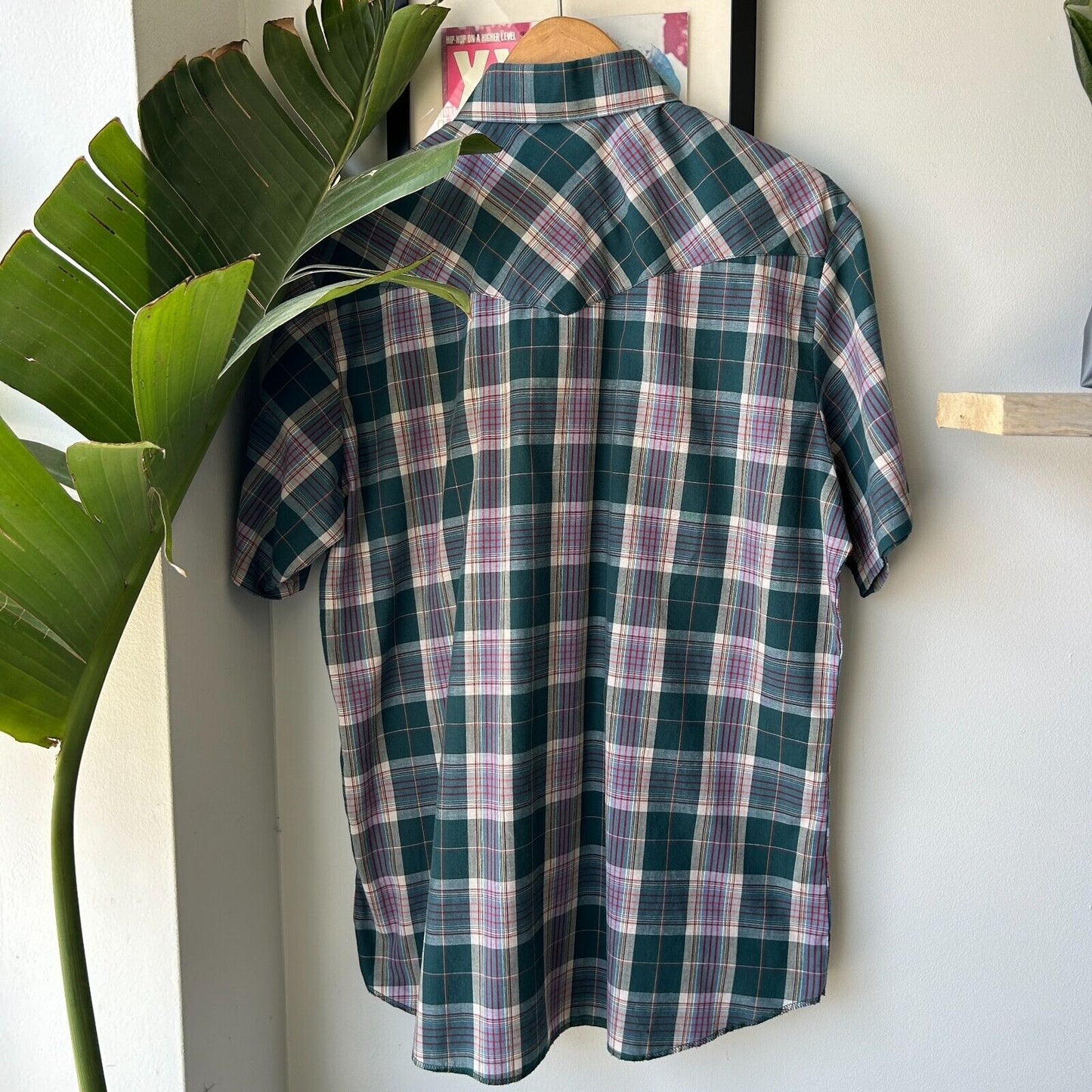 VINTAGE 90s | Wrangler Short Sleeve Button Snap Shirt sz L