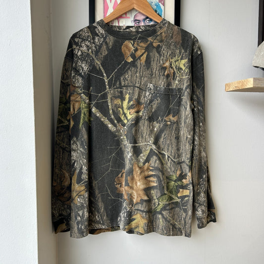 VINTAGE | Mossy Oak Real Tree Camo Long Sleeve T-Shirt sz L