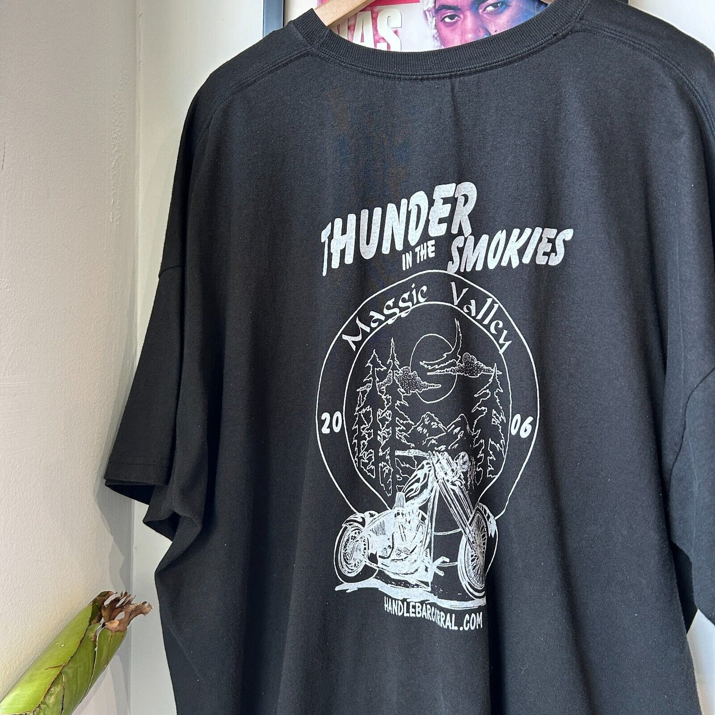 VINTAGE | Thunder In The Smokies Black Biker T-Shirt sz 3XL Adult