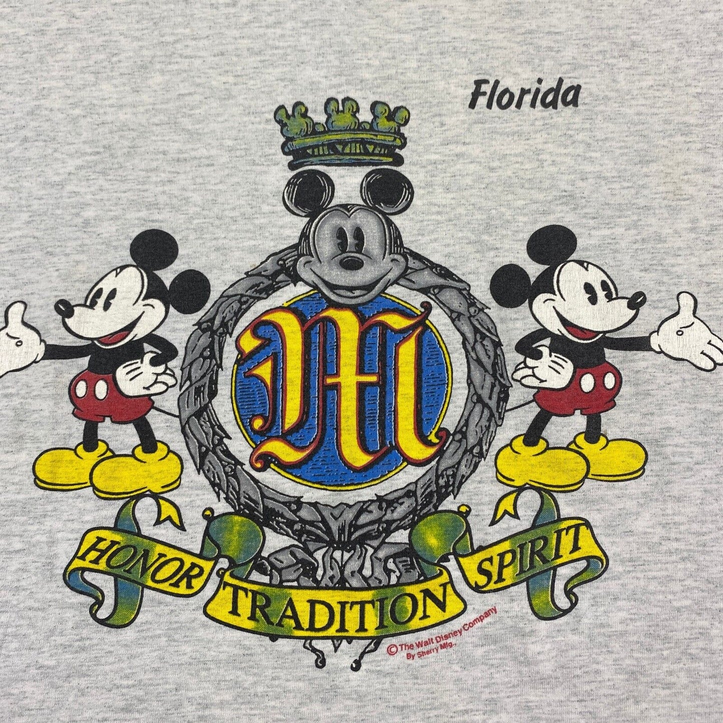 VINTAGE 90s Mickey Mouse Honor Tradition Spirit T-Shirt sz Large Men