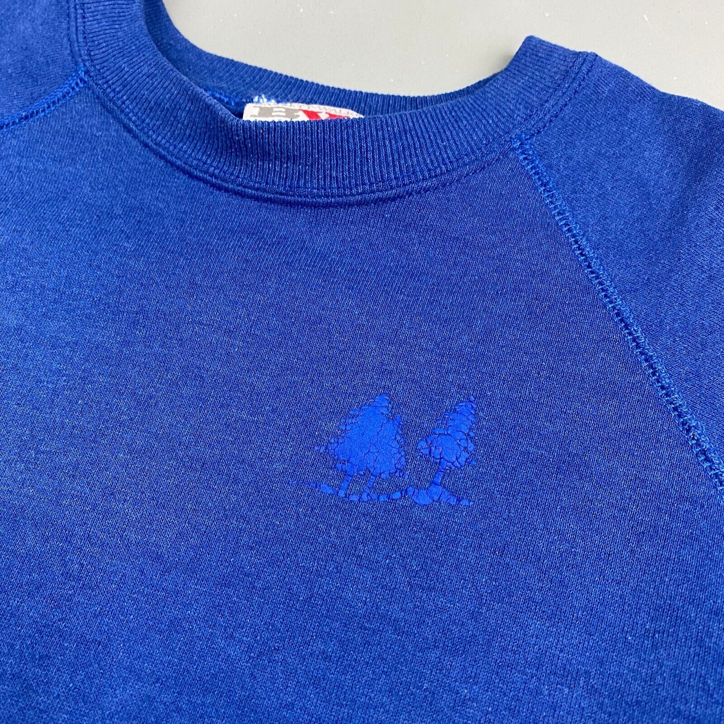 VINTAGE 80s Minocqua Bay Blue Crewneck Sweater sz Large Men Adult