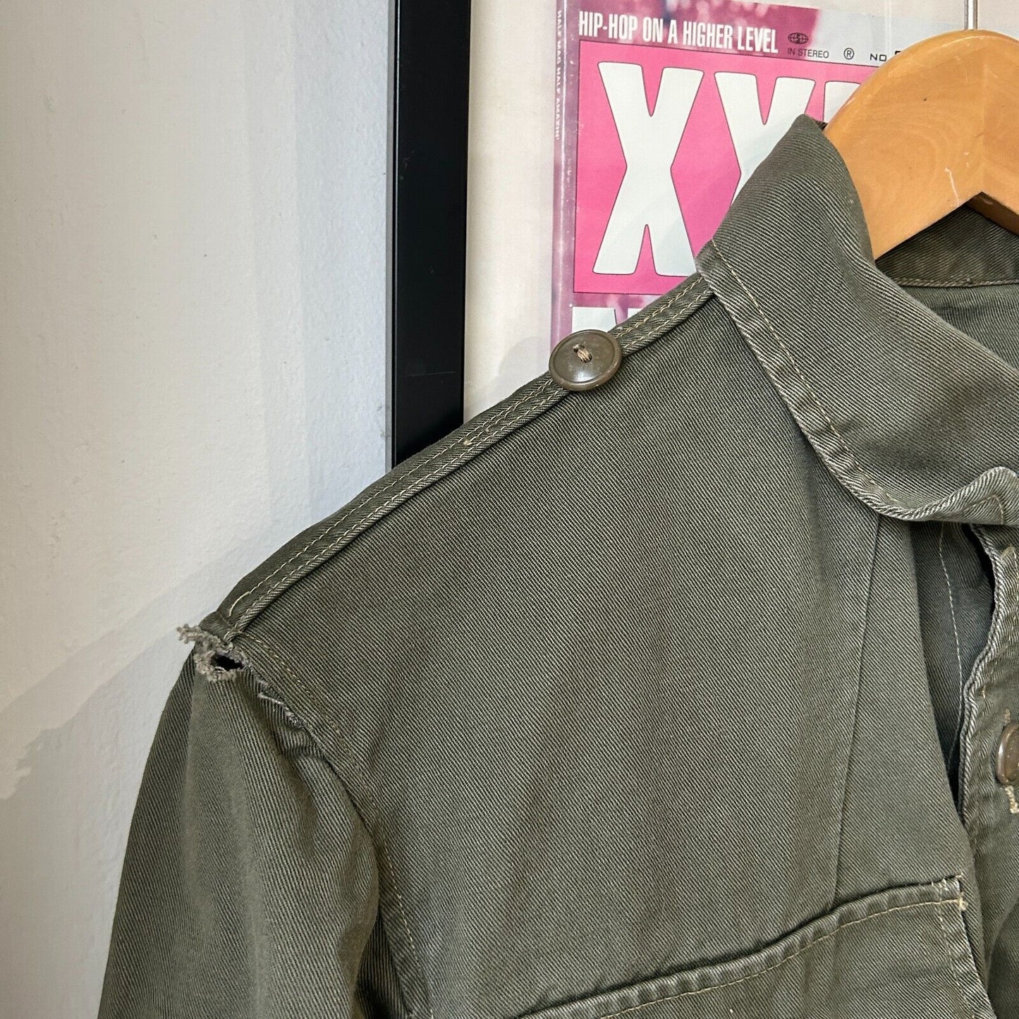 VINTAGE | Military Army Fatigue Combat Button Down Shirt Jacket sz L