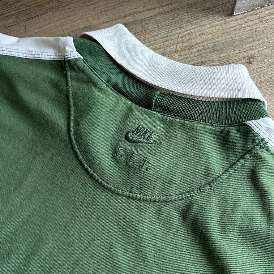 1990s | NIKE F.I.T Collared Cotton Jersey T-Shirt sz M/L