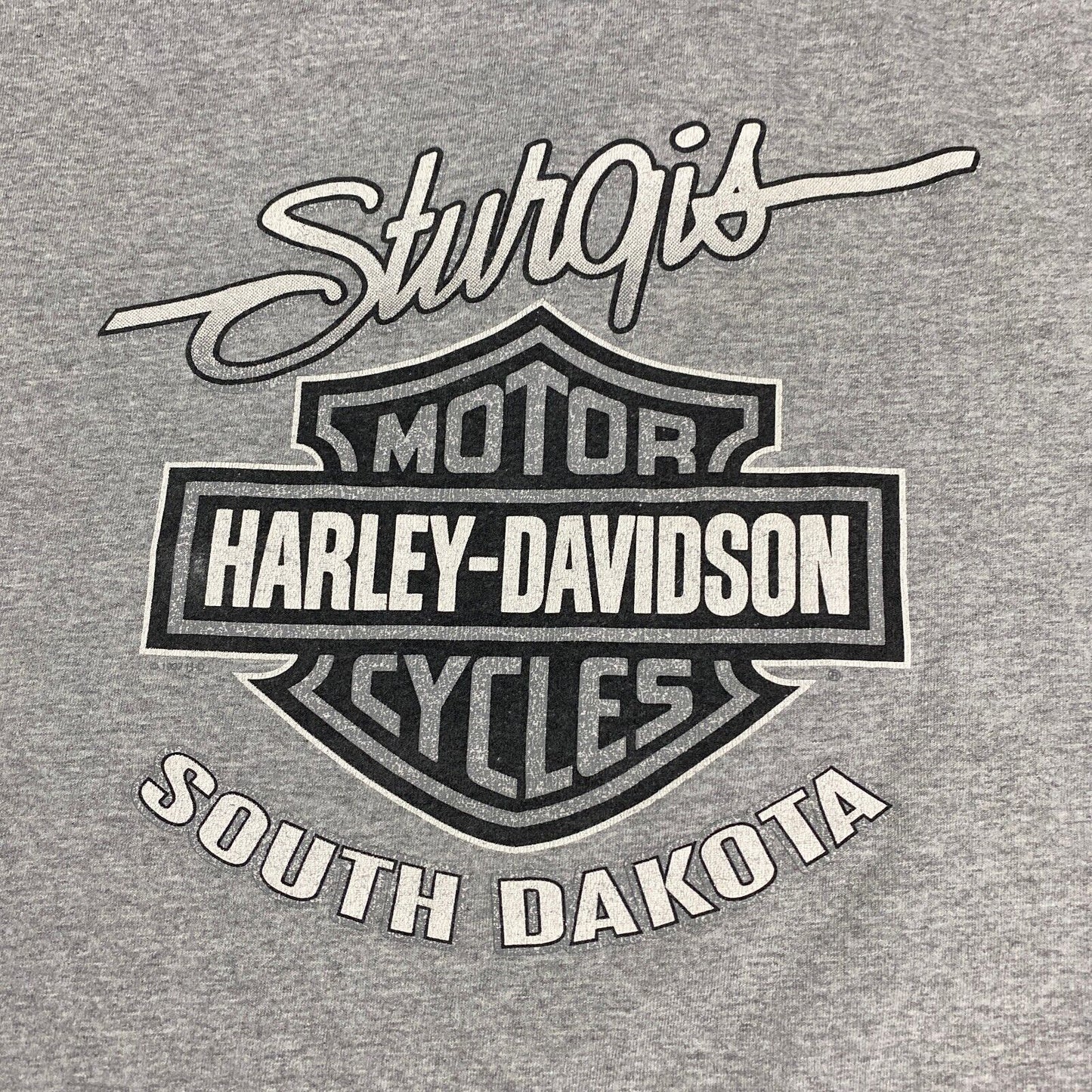 VINTAGE Harley Davidson Sturgis Grey Henley T-Shirt sz XXL Men Adult