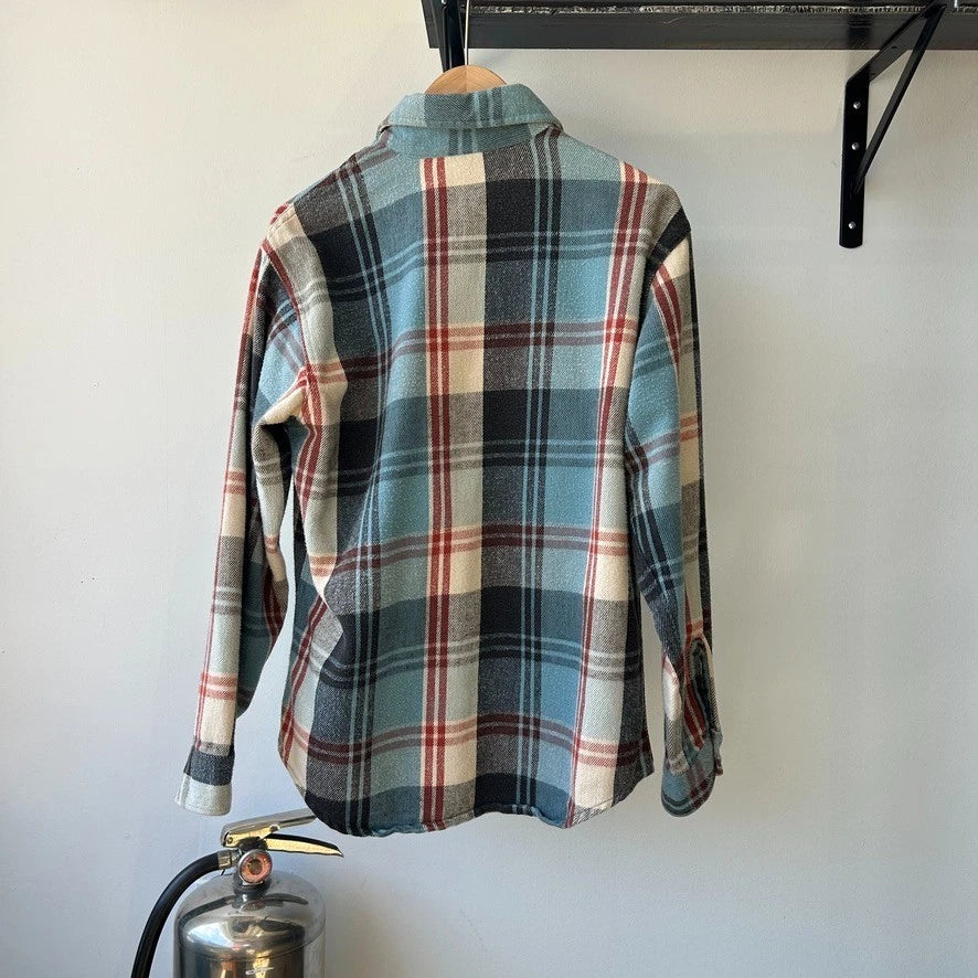 BIG MAC | 1980s Plaid Flannel Vintage Cotton USA Made Button Down Shirt sz M