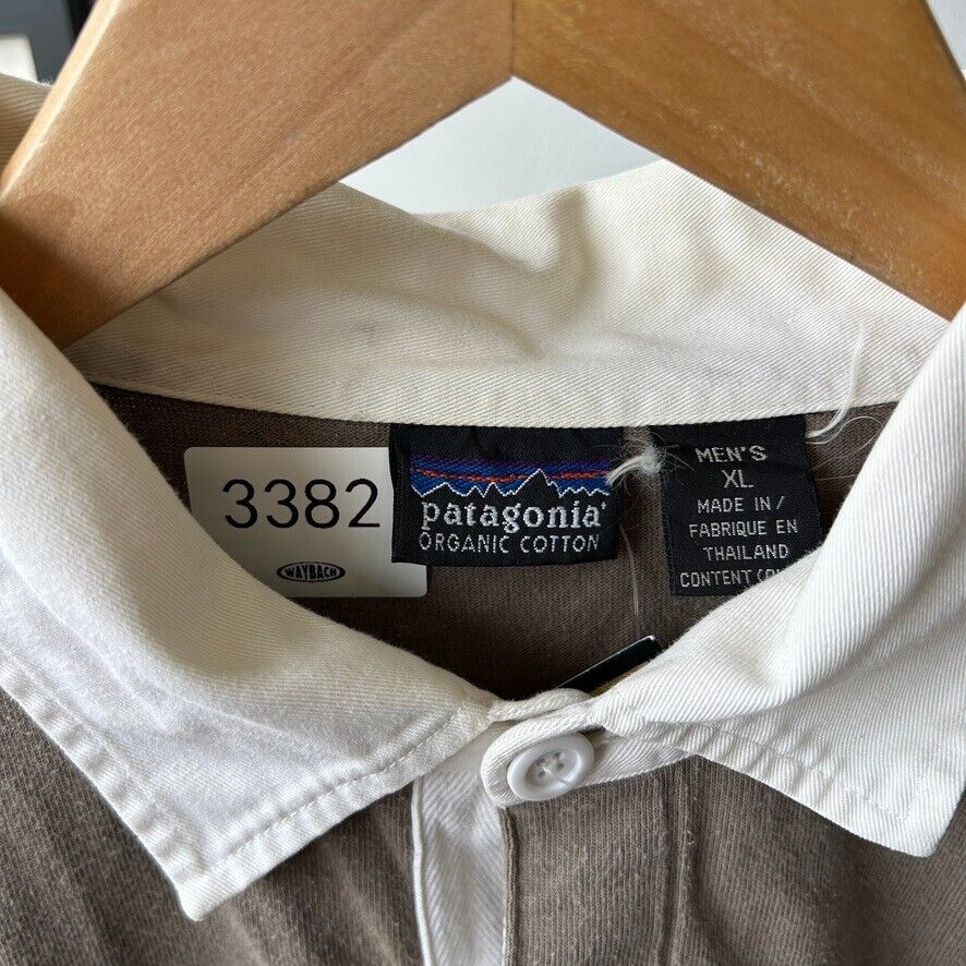 VINTAGE 90s | Patagonia Striped Organic Cotton Rugby Polo Shirt sz XL